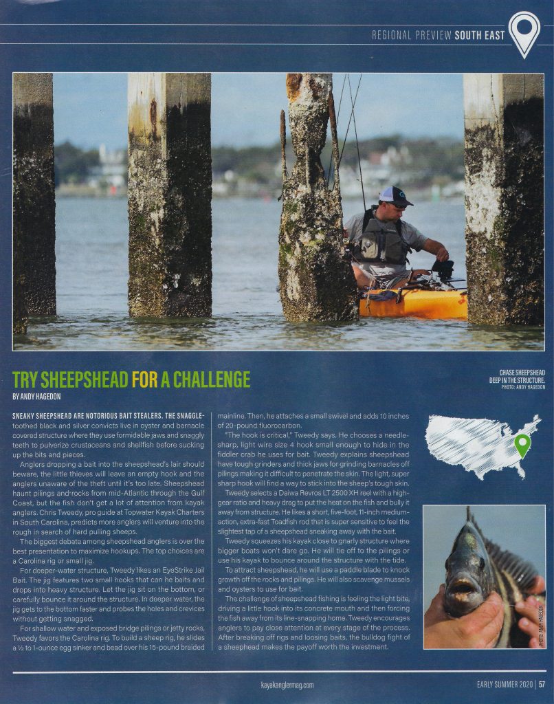 Topwater Featured in Kayak Angler Magazine